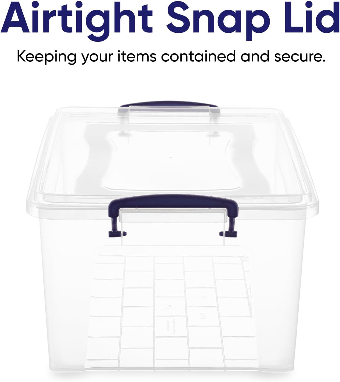 Superio Storage Bins with Lids- Clear Boxes for Organizing, Stackable Plastic Containers- BPA Free, Non-Toxic, Odor Free, Organizer for Home, Office, Dorm (6 Pack, 28.5 Qt)
