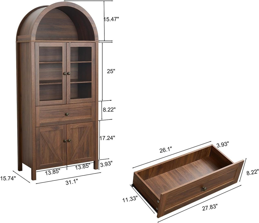 Dome Cabinet, Storage Locker with Large Storage Space, Retro Pantry Cupboard ...