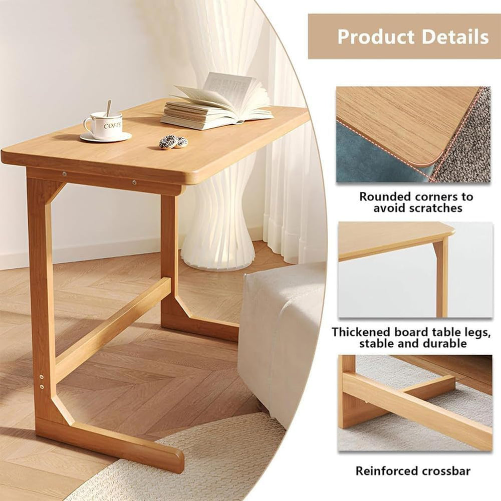 Side Table C Shape Living Room Table, 60x40x70cm TV Tray Table, Small Coffee ...