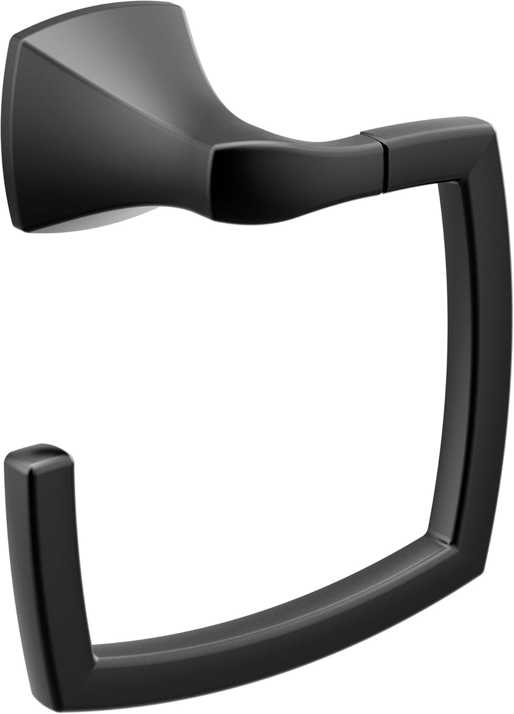 Moen Voss Matte Black Modern Square Wall Mount Bathroom Hand Towel Ring, YB51...