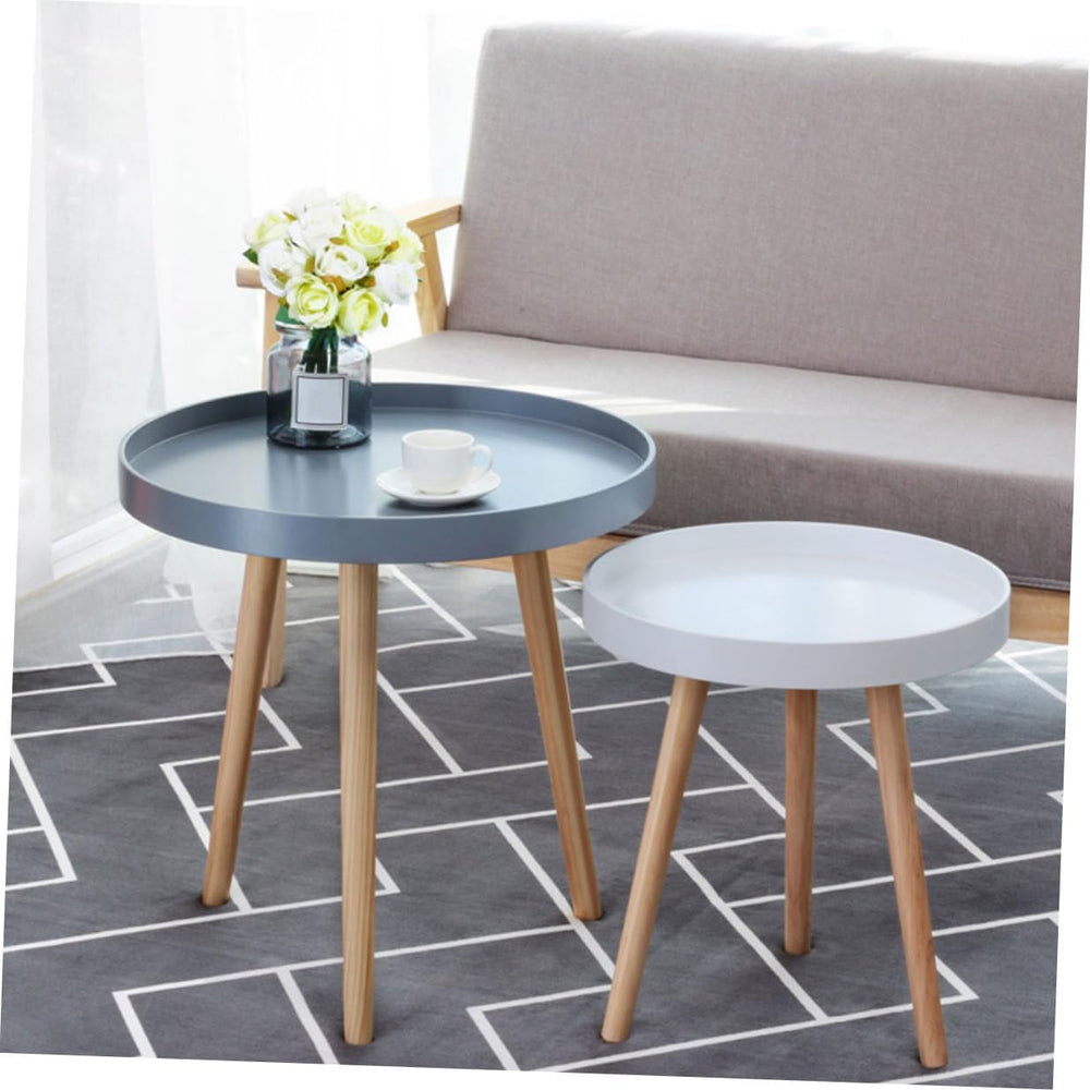 Totority Modern Mini Round Household Sofa Side Table White Small Nordic Style...