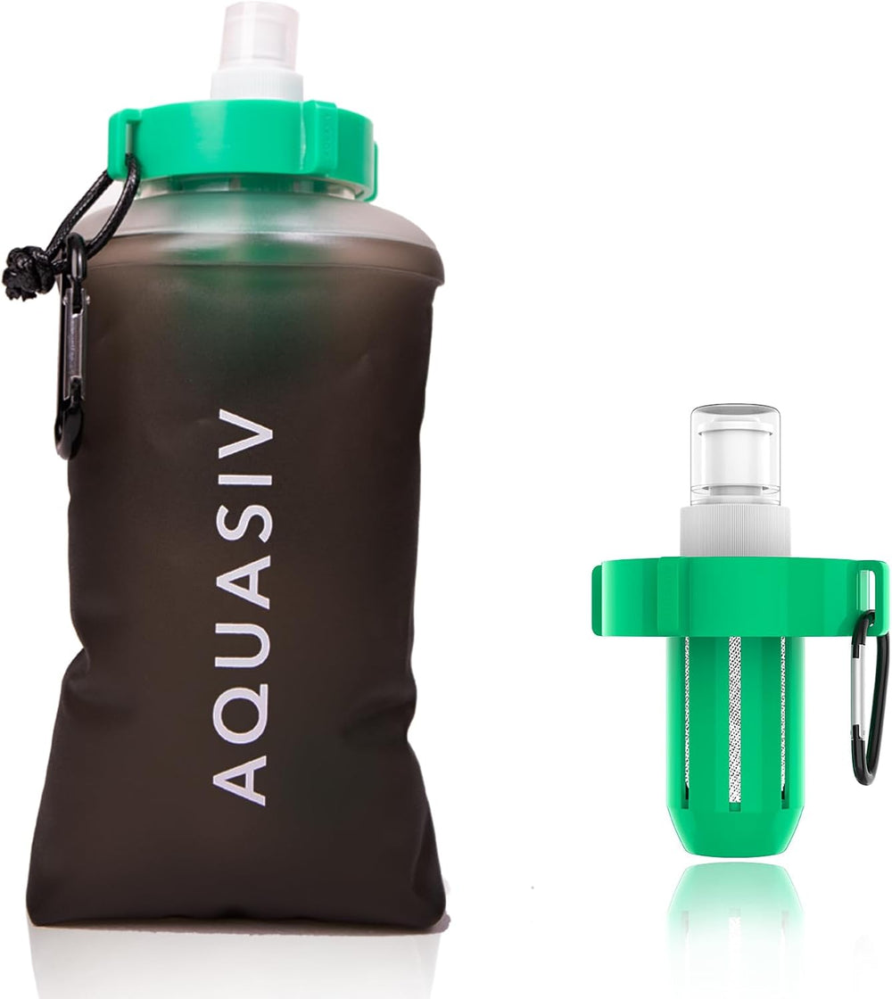 Gravity Water Filter Kit - HFM Carbon & Pre Filter, Portable Squeeze Pouc...