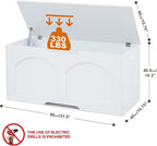 Storage Chest, 31.5" Storage Trunk Chest, Retro Entryway Bench, Supports 330 lbs, Upgraded Safety Lift Support Hinge, Entryway Bench, U-Shaped Opening for Entryway Living Room, White