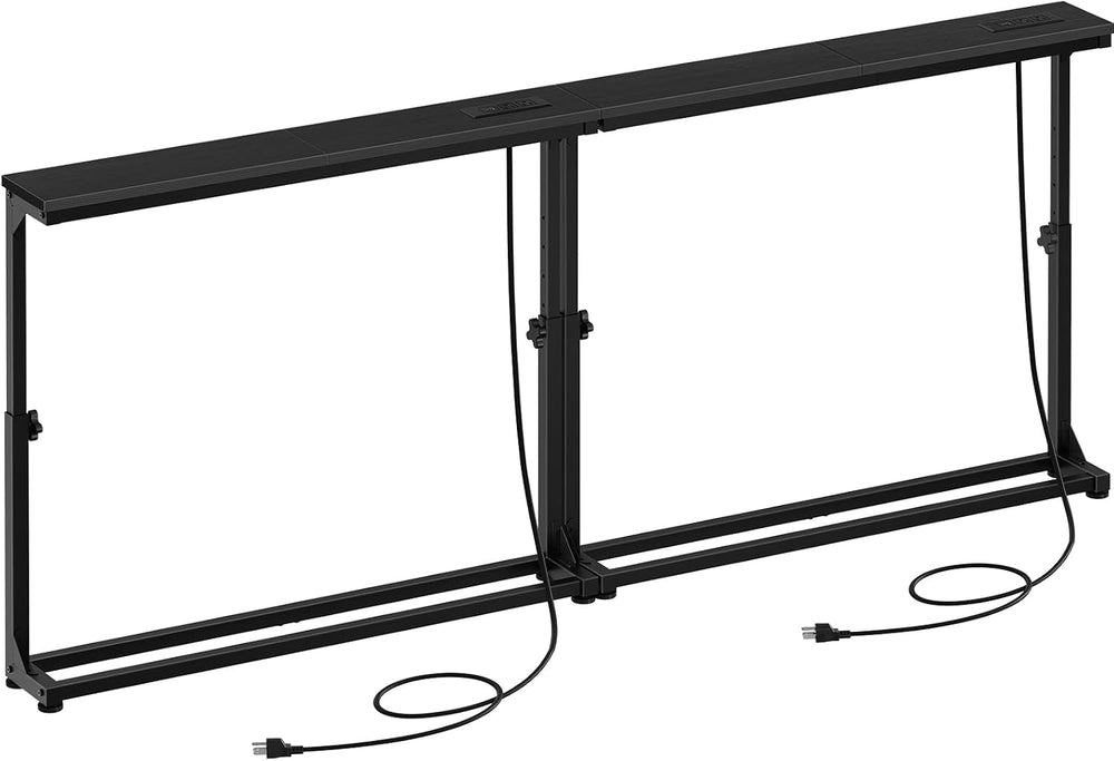 HOOBRO Narrow Console Table Set of 2 with Charging Station, Adjustable Height...