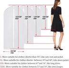 Garment Bags Covers 24''X60'' Dress Bags for Hanging Clothes (Pack of 6) with Study Full Zipper Coat Covers for Closet Clothes Storage Travel
