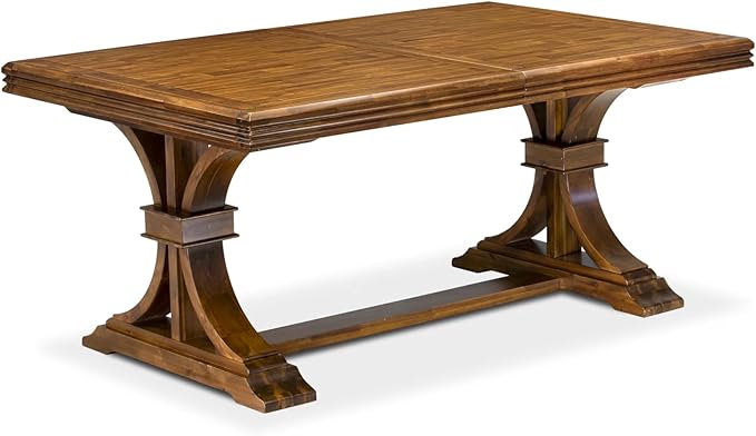 NEDA9-AWA-32 9-Piece Xtenczar Dining Table Set Includes a Rectangle Table and 8 Light Beige Polyester Fabric Dining Chairs, 44x100 Inch, Antique Walnut