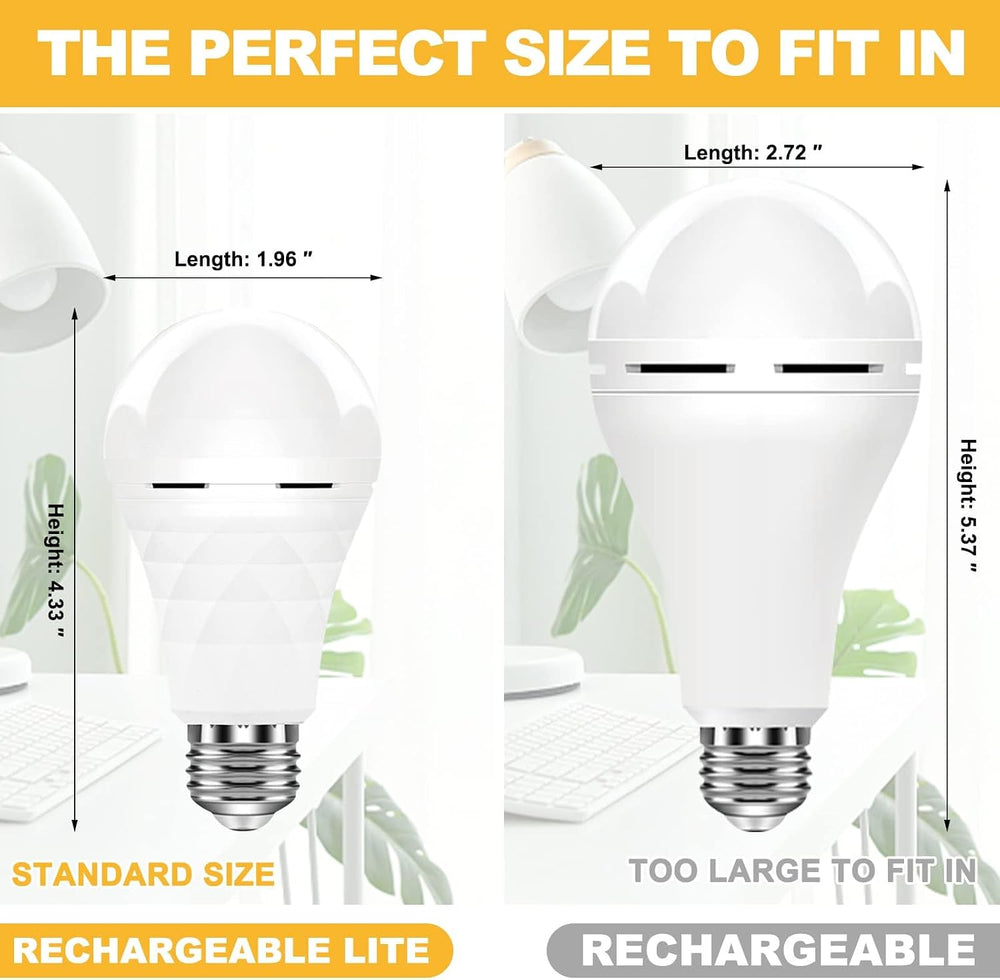 Neporal A19 Rechargeable Light Bulbs Emergency Light Bulb for Power Outages, ...