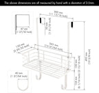 KES Ironing Board Hanger, Over The Door Ironing Board Holder, T-Leg Ironing Board Door Hanger for 1 3/4" Door, Metal Iron Holder White, HIR500B-WH