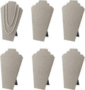 6pcs/ Pack 12.5inches Necklace Display Stands Easel Jewelry Organizer Stands for Show, Necklace Bust (Gray Linen 6pcs)