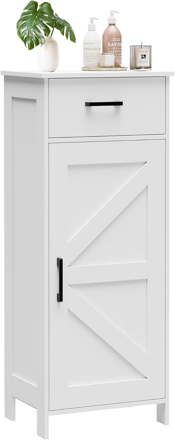 Bathroom Storage Cabinet with Drawer & Adjustable Shelf