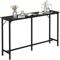 VINGLI 63 Inch Bar Table, Rectangular Counter Height Home Pub Table, Black | High Top, Multi-Scene Use for Kitchen Dining Living Room Sofa Entryway, Wooden Tabletop & Metal Base, Easy to Install