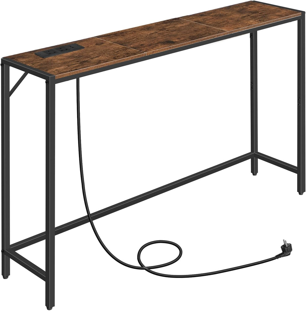 MAHANCRIS Console Table, Narrow Sofa Table, 43.7” Entrance Table with Power S...