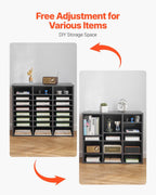 VEVOR Literature Organizer, 24 Compartments Office Mailbox with Adjustable Shelves, Wooden Mailbox Sorter Medium Density Fiberboard Office Home Classroom Storage for Files, Documents, Papers, Grey