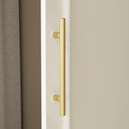 ECACAD White Slim Wardrobe Armoire with 2 Doors, 3-Tier Shelves & Hanging Rod, Wooden Closet Storage Cabinet for Bedroom (15.7”W x 19.3”D x 74.8”H)