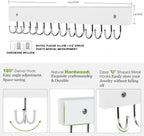 Necklace Holder Wall Mounted Jewelry Organizer - 2 Pack Wooden with 28 Hooks, Hanging Earring & Ring Bracelet Storage, Decorative Space-Saving Jewelry Display (White)