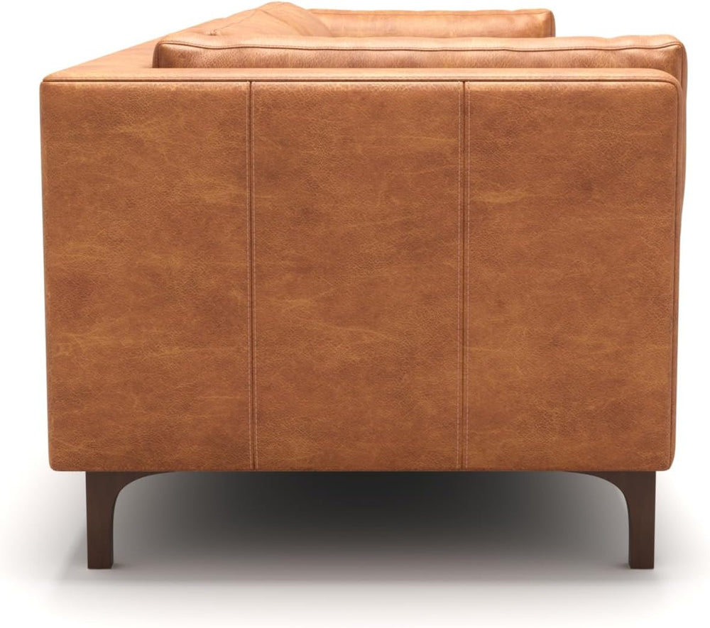 Valencia Mary Leather Couch 93" | Top Grain Nappa 11000 Leather Wide Sea...