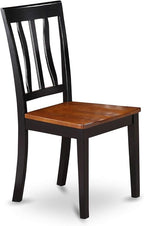 East West Furniture LGAN5-BCH-W 5 Piece Dining Room Table Set Includes a Rectangle Wooden Table with Butterfly Leaf and 4 Kitchen Dining Chairs, 42x84 Inch, Black & Cherry