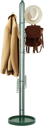 Cactus Coat Rack, 68.9" Tall Freestanding Coat Tree with 6 Hooks, Heavy Duty Green Metal Clothing Stand for Entryway, Bedroom and Office