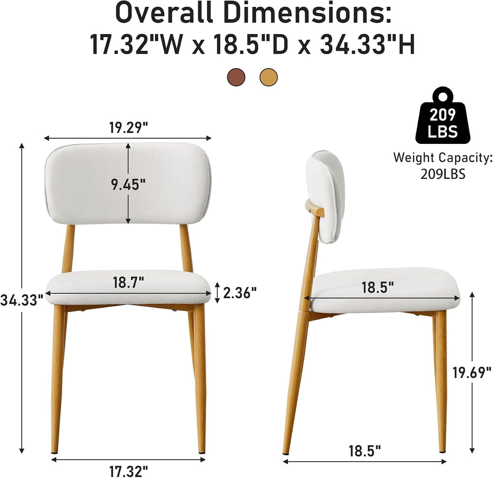 weselon Mid-Century Modern Dining Chairs Set of 4, Upholstered Velvet Dining ...