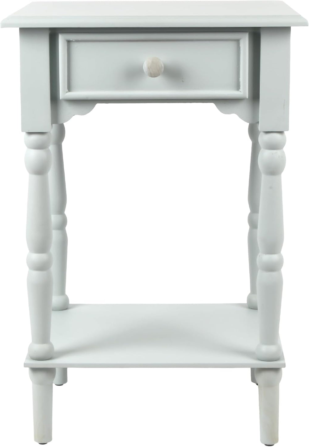 Decor Therapy Jane Nightstand Side Table with a Drawer, Shelf, Traditional De...
