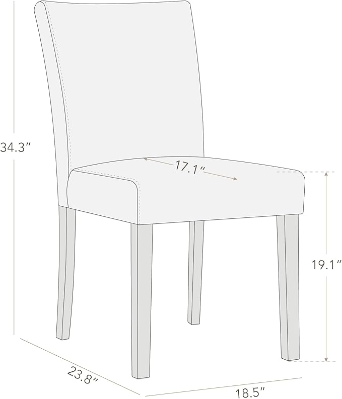 Watson & Whitely Upholstered Dining Chairs Set of 4, Faux Leather Armless...