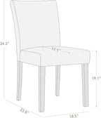 Watson & Whitely Upholstered Dining Chairs Set of 4, Faux Leather Armless Dining Room Chairs with Solid Wood Legs & Back Side Chair for Kitchen, Living Room, Restaurant, Blue