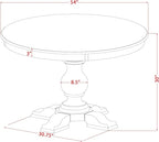 F55-11-TP - Mid Century Dining Table with Acacia Wood Round Tabletop, Sand Blasted Black Finish