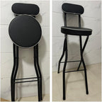 Adults Folding Bar Stool, 29.5inch High Chair with Backrest, Cushioned Padded Stool for Breakfast/Kitchen/Living Room/Bedroom (Size : 1 pc)
