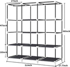 Portable Closet, 51 Inch Wardrobe Closet for Hanging Clothes with 2 Hanging Rods, 8 Storage Organizer Shelves for Bedroom, Durable and Easy to Assemble, Grey