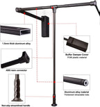 Pull Down Closet Rod for Hanging Clothes, Retractable Wardrobe Hanger for Cabinet Inside Width 26"~35", Aluminium alloy Tubing with Plastic Housing, 44 lb Weight Rating