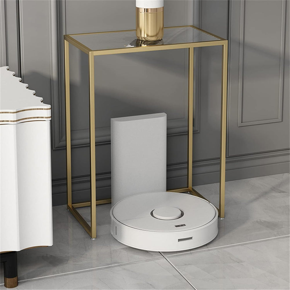 Tall Telephone Stand, Slim Side Table Narrow End Table Rectangular Glass Coff...