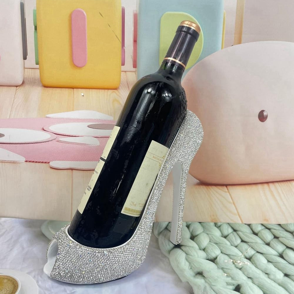 Elegant Rhinestone High Heel Wine Rack - Shoe Design Wine Bottle Holder, Idea...