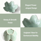 Sage Green Flower Ring Dish Ceramic Jewelry Tray Small Trinket Dish | Ring Bowl Jewelry Holder Organizer for Vanity/Bathroom/Nightstand, Birthday/Xmas/Engagement Gift for Women/Best Friends/Bride