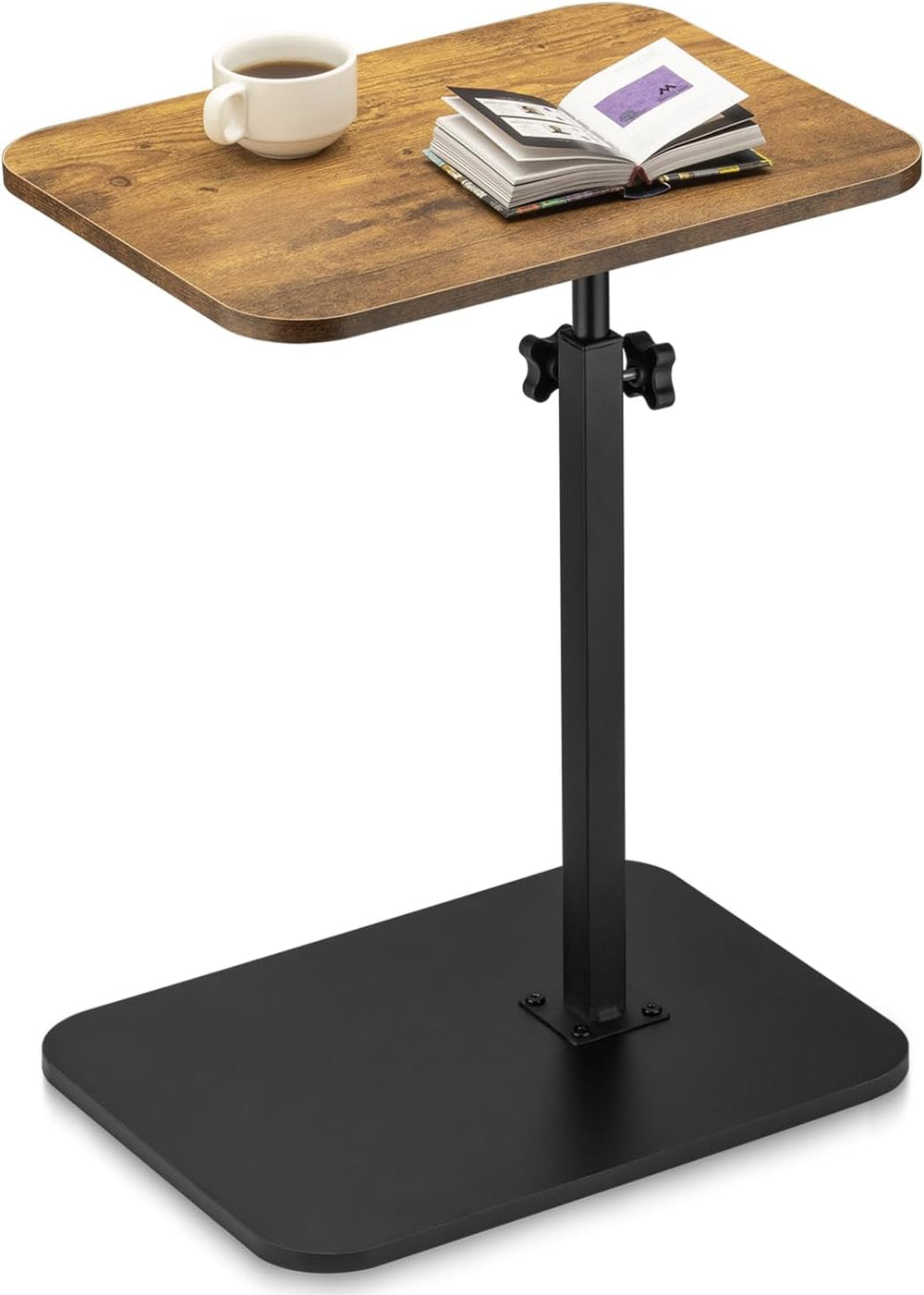 ZEAPTAC C-Shaped Side Table, 360° Swivel Height Adjustable, Lightweight Porta...