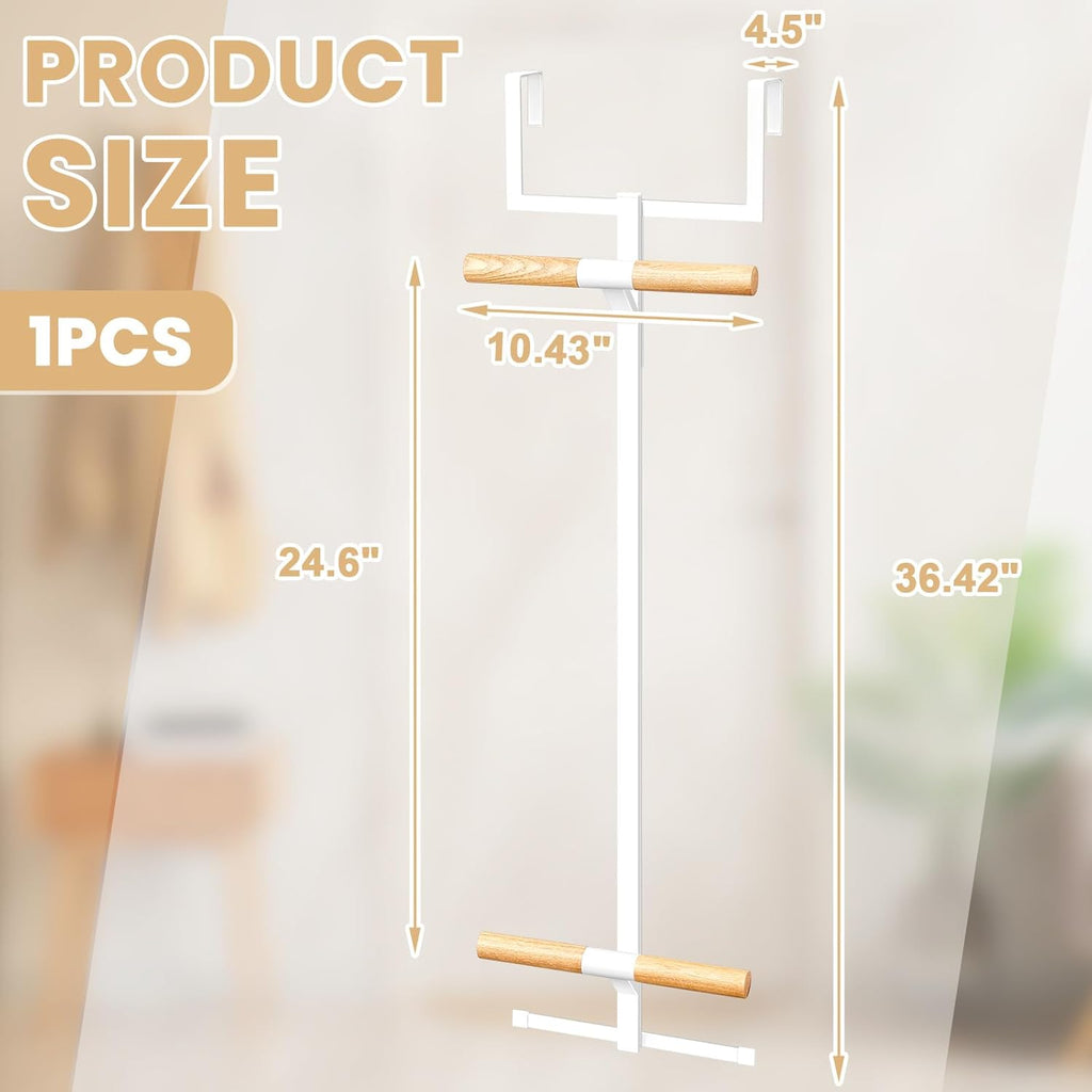 Over The Door Backpack Hanger, Backpack Hanger for Closet, Two Tiered Metal Storage Rack Backpacks Hooks, Heavy Duty Hook Storage for Schoolbag, Easy Installation(White,1)