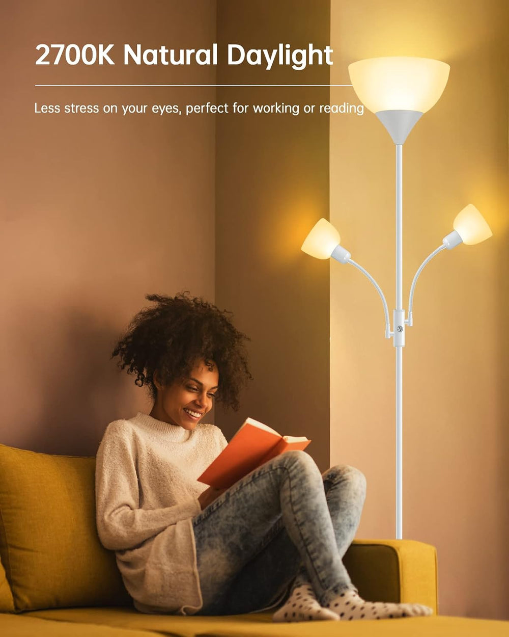 Floor Lamp, Torchiere Floor Lamps for Living Room, 71 Inch Tall Standing Lamp...
