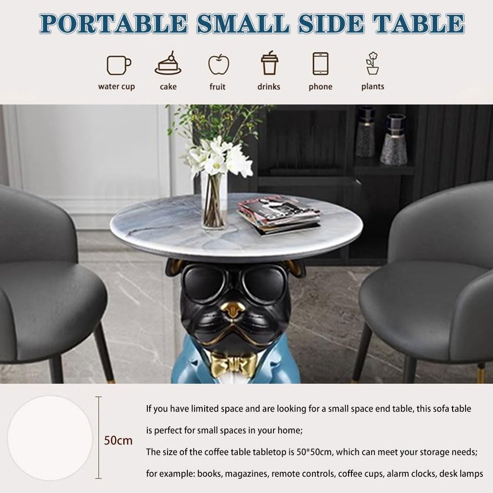 Cool Bulldog Appearance Side Table, Cartoon Animal Accent Table, Small Space ...