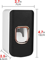 2 Slot Plastic Toothbrush Holder and Toothpaste Dispenser Wall Mounted, Automatic Toothpaste Squeezer, 2 in 1 Tooth Brush Toothpaste Organizer for Shower (Black)
