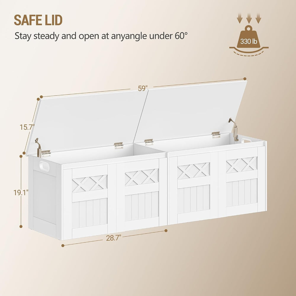 Hzuaneri 59" Modern Farmhouse Storage Chest and Bench | 70 Gal | 330lb S...