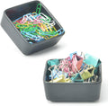 2 PCS Ceramic Paper Clip Organizer, Square Dispenser for Desk, Binder Clip Holder and Bobby Pin Holder, Compact Office Gift, Black