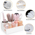 Hair Tool Organizer - Bathroom Vanity Organizers and Storage, Hair Styling Accessories Hot Tools Organizer Hair Dryer, Blow Dryer, Curling Iron, Flat Iron, Hair Straightener, White