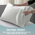 TELUS Pillow Cases Queen Size 2 Pack, Bamboo Rayon & Lyocell Pillowcase with Envelope Closure, Cooling Breathable Pillow Cover for Hot Sleeper & Night Sweats, 20x30 inch, Ivory White