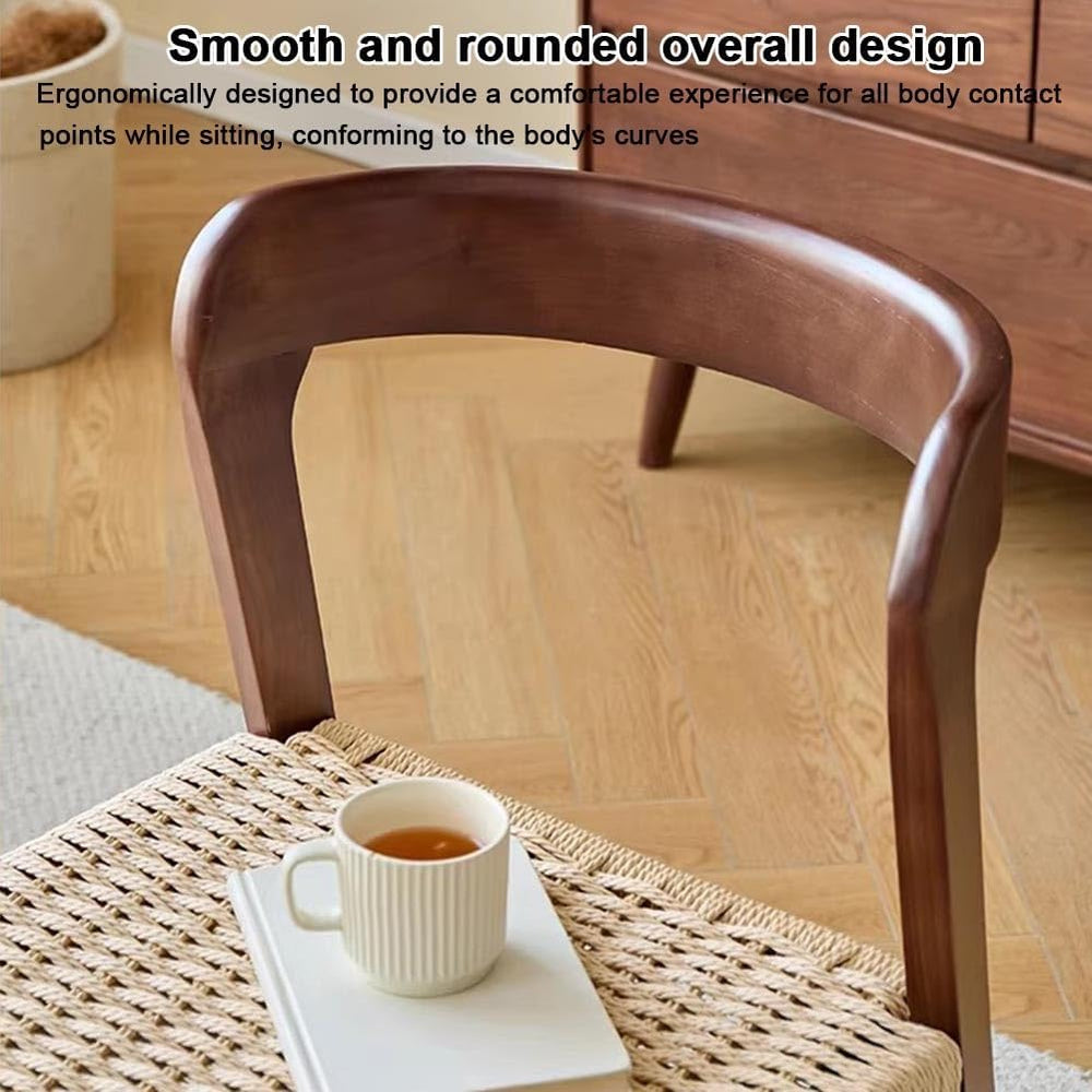 Etlegor Farmhouse Rattan Dining Chairs, Mid Century Wood Kitchen Chairs with ...