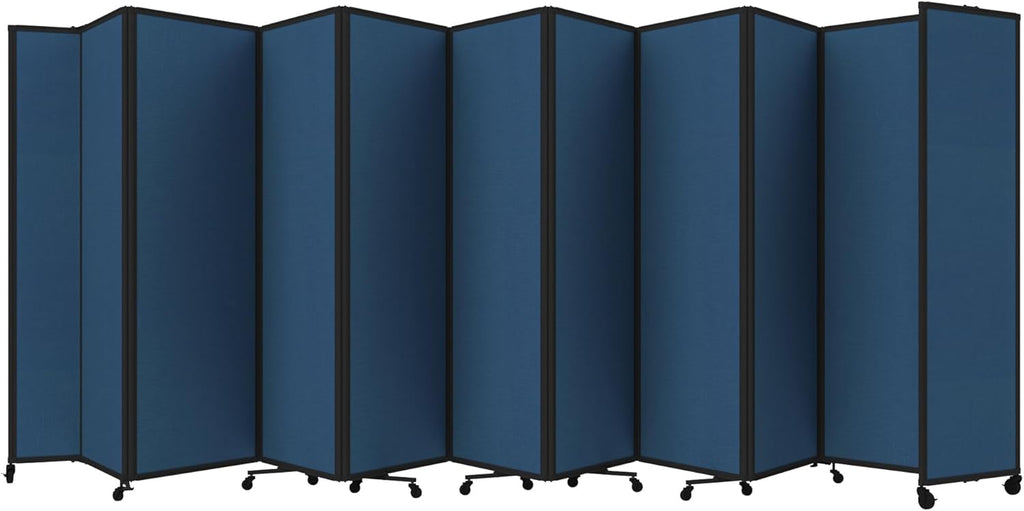 Versare Room Divider 360 Portable Wall Partition | Folding Panels | Large Freestanding Divider | Locking Wheels | Temporary Room Separator