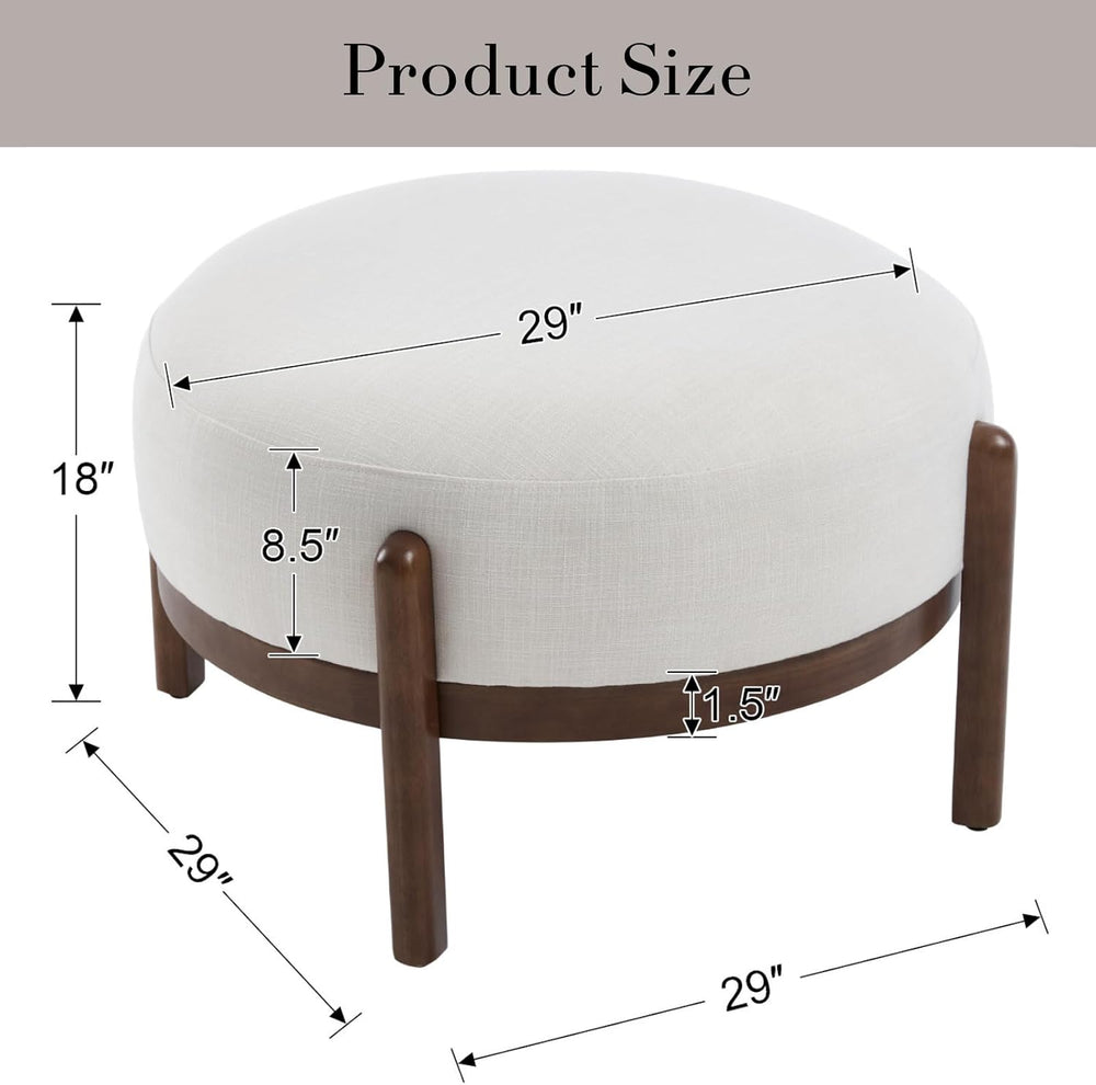 Ya-Home Modern Ottoman, Soft Sherpa Fabric Footrest Bench with Solid Wooden L...