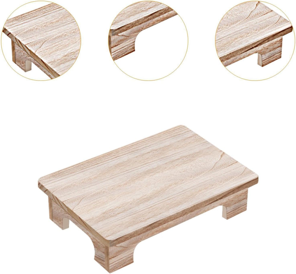Wood Low Coffee Table Functional Stool for Meditation and Relaxation, Wood Co...