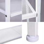 4-Tier Metal Ladder Shelf, Multifunctional Ladder Bookshelf Plant Flower Stand Storage Rack Shelves Bookcase with Metal Mesh Layers for Home Living Room Office (White)