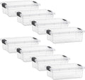 Superio Storage Bins with Lids- 8 Pack, 7.4 Qt Clear Boxes for Organizing, Stackable Plastic Containers- BPA Free, Non-Toxic, Odor Free, Organizer for Home, Office, Dorm