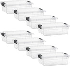 Superio Storage Bins with Lids- 8 Pack, 7.4 Qt Clear Boxes for Organizing, Stackable Plastic Containers- BPA Free, Non-Toxic, Odor Free, Organizer for Home, Office, Dorm
