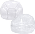 Sliner 2 Pcs Stuffed Storage Bean Bag Chair Cover for Kids Adults (No Filler) Stuffable Zipper Beanbag Cover for Organizing Plush Toys or Foam(43.3 * 43.3 * 30.7inch,PVC,Gray)